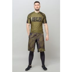 Férfi futónadrág 2 az 1-ben CAMO KHAKI